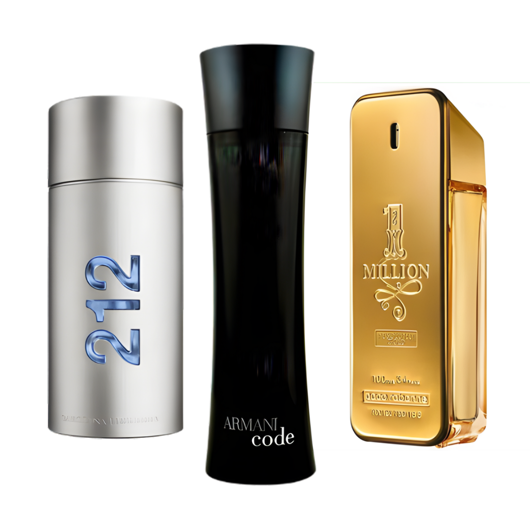 Combo de 3 Perfumes 212 Men NYC, Paco Rabanne One Milion, Armani Code Homme 100ml